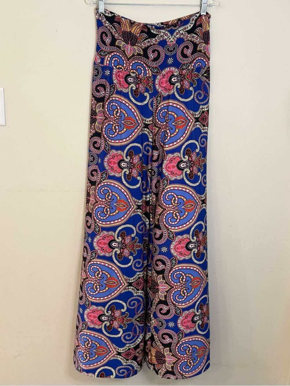 U.S.A. Paisley heart palazzo pants wide legs soft light SZ LG